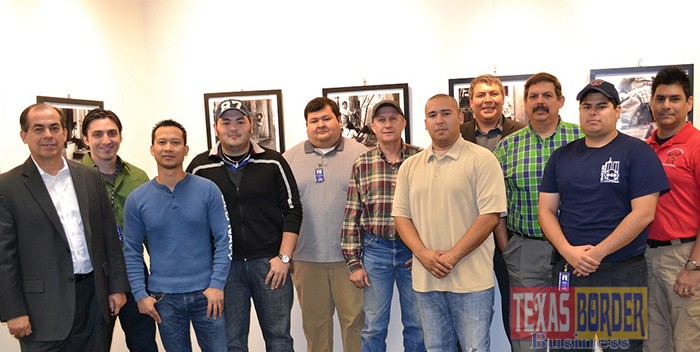 (l-r) Business & Technology Dean Mario Reyna, PMT Chair Daniel Morales, PMT Student Mike Banjao, PMT Student Diego Salinas, Welding Technology Student Victor Velasquez, Welding Technology Instructor Darrel Mobley, Automotive Technology Student Gerardo Alvarado, Design & Building Trades Chair Reynaldo Sanchez, Automotive Technology Chair Roy Trevino, Fire Science Student Jorge Balderas, Fire Science Chair Victor Fonseca.