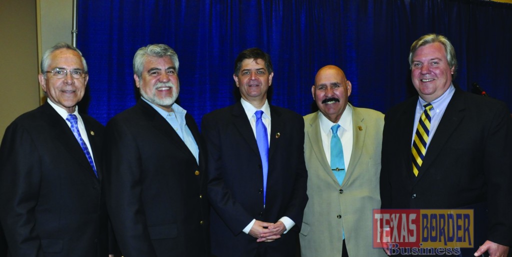 Mayor Chris Boswell works frequently with local and federal leaders. Pictured above from L-R: Congressman Rubén E. Hinojosa, 15th Congressional District; Mayor Richard Garcia, Edinburg; Congressman Filemon B. Vela, Jr., 34th Congressional District; former Mayor Raul Salinas, Laredo, Texas and Mayor Chris Boswell, Harlingen.  Photo by Roberto Hugo Gonzalez.