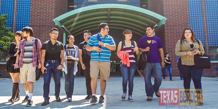South Texas College students, who contributed to the record-breaking enrollment, head towards their next class during a beautiful day of the fall 2015 semester at the Pecan Campus in McAllen.