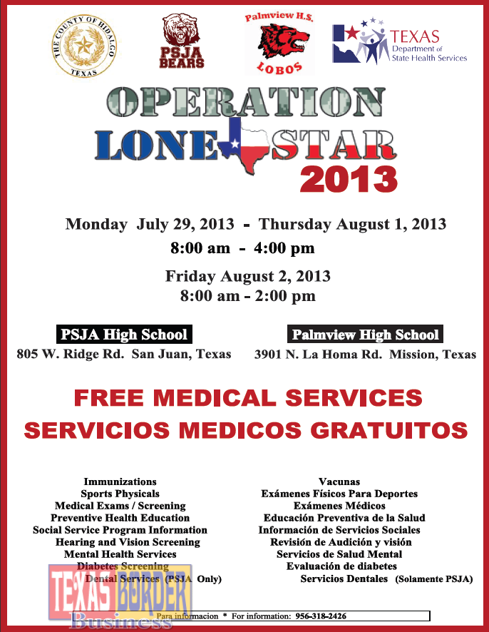 FREE Medical Services including Dental to start next week at PSJA High School