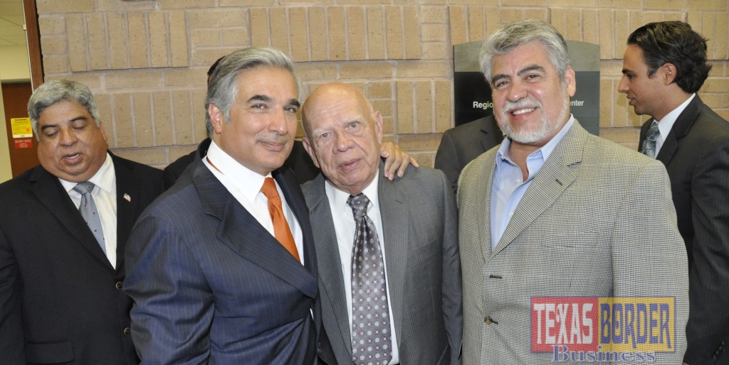 Chancellor Francisco G. Cigarroa, M.D. during one of the first meeting at Ut Edinburg. Meeting were celebrated to plan the merger of UTPANAM and UTB, the planning of the Medical School and the new name of the university merger.  With him Mario E. Ramirez MD retired from Rio Grande and Edinburg Mayor Richard Garcia. Mayor Garcia has been at the front of every step of this once in life event. Under his administration, Edinburg is in the process of transformation and posing as the City of the future. Today the new university is called University of Texas Rio Grande Valley. Photo Roberto Hugo Gonzalez