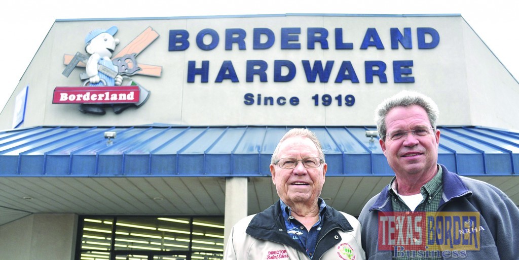 Pictured from L-R: Mr. RobertEilers and son Kenneth Eilers. In front of their Borderland Hardware stores that date since 1919, the oldest business in the Mid-Valley.