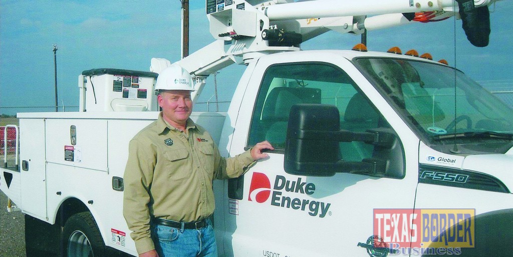 John Schmidt oversees the Lyford, Texas Duke Energy Los Vientos Projects. 1 of the 171 wind powered electrical power units in Willacy and Cameron Counties. Texas Border Business 