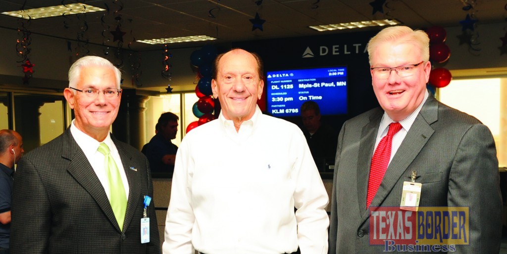 Pictured above from L-R: Jose A. Mulet, Director of Terminal Facilities at Valley International Airport, (VIA); Mr. Richard Franke, Chairman of the board for Valley International Airport; and Thomas Michael Browning, Director of Aviation at Valley International Airport. 