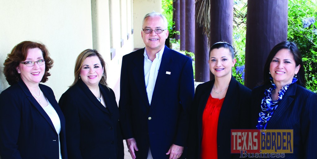 Pictured are Edwards Abstract and Title Co. Associates who have earned professional certification designations from the Texas Land Title Association.  (L-R) Martha L. (Marty) Garcia; Marilyn De Luna; Byron Jay Lewis; Mariana Ragousis-Ramirez and Mary A. Barrientos. They will be honored and recognized during the annual TLTA Conference scheduled in San Antonio on June 16-18.  Over 400 title insurance industry professionals attend the state-wide conference.