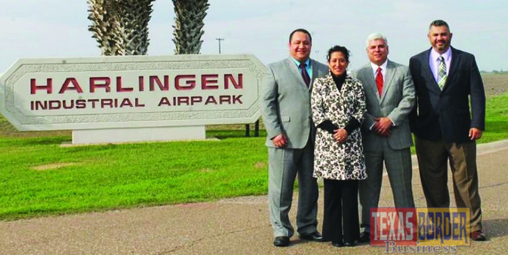 Pictured above are Ramiro Aleman, Industrial Development Director; MaryAnn Villarreal, Office Manager; Raudel Garza, CEO, and Lyle Garza, Commercial Development Manager of the Harlingen EDC.
