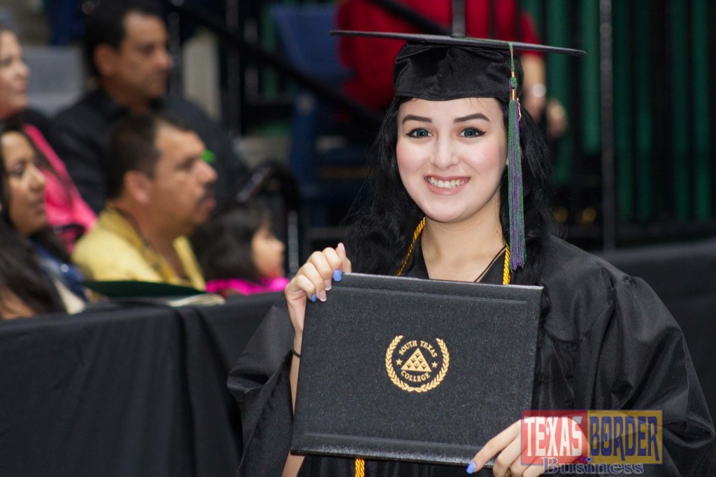 PSJA Memorial Early College High School graduate Abigail Avila receives her Associate Degree in Interdisciplinary Studies from South Texas College, May 2015. 