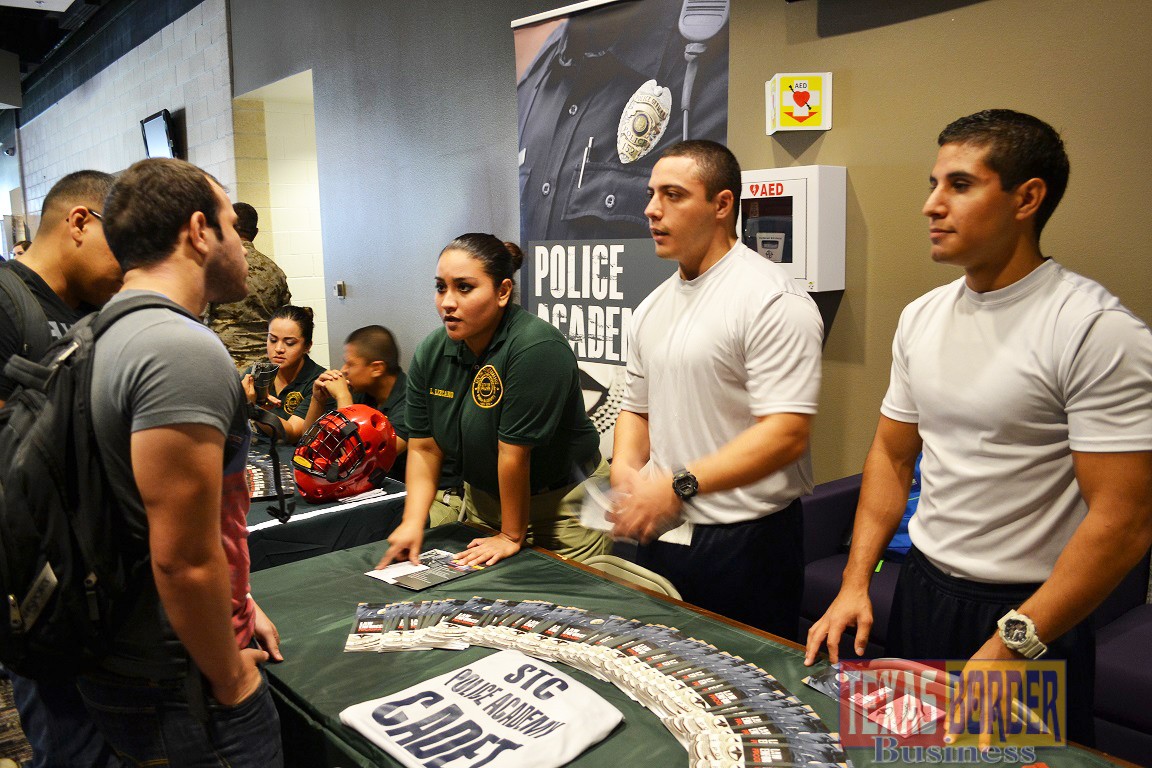 Police Academy: Students receive information regarding the South Texas College Police Academy at last year's Public Safety & First Responders Expo. 