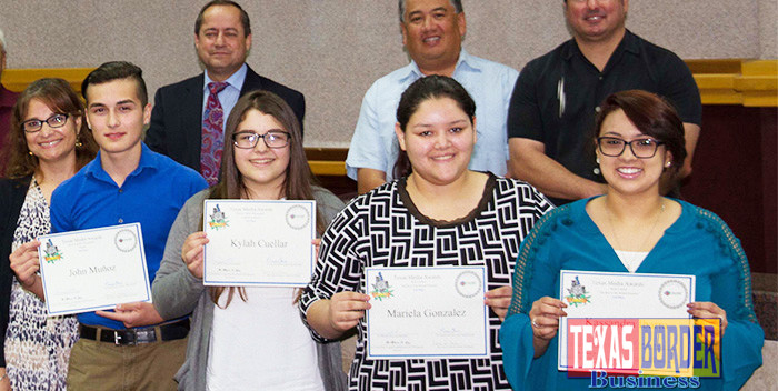 Photo 1 - Eight PSJA T. Jefferson T-STEM Early College High School students recently placed at the 2016 Texas Media Awards, which is a state-wide photo and technology contest. The PSJA School Board recognized their achievement during a recent board meeting.
