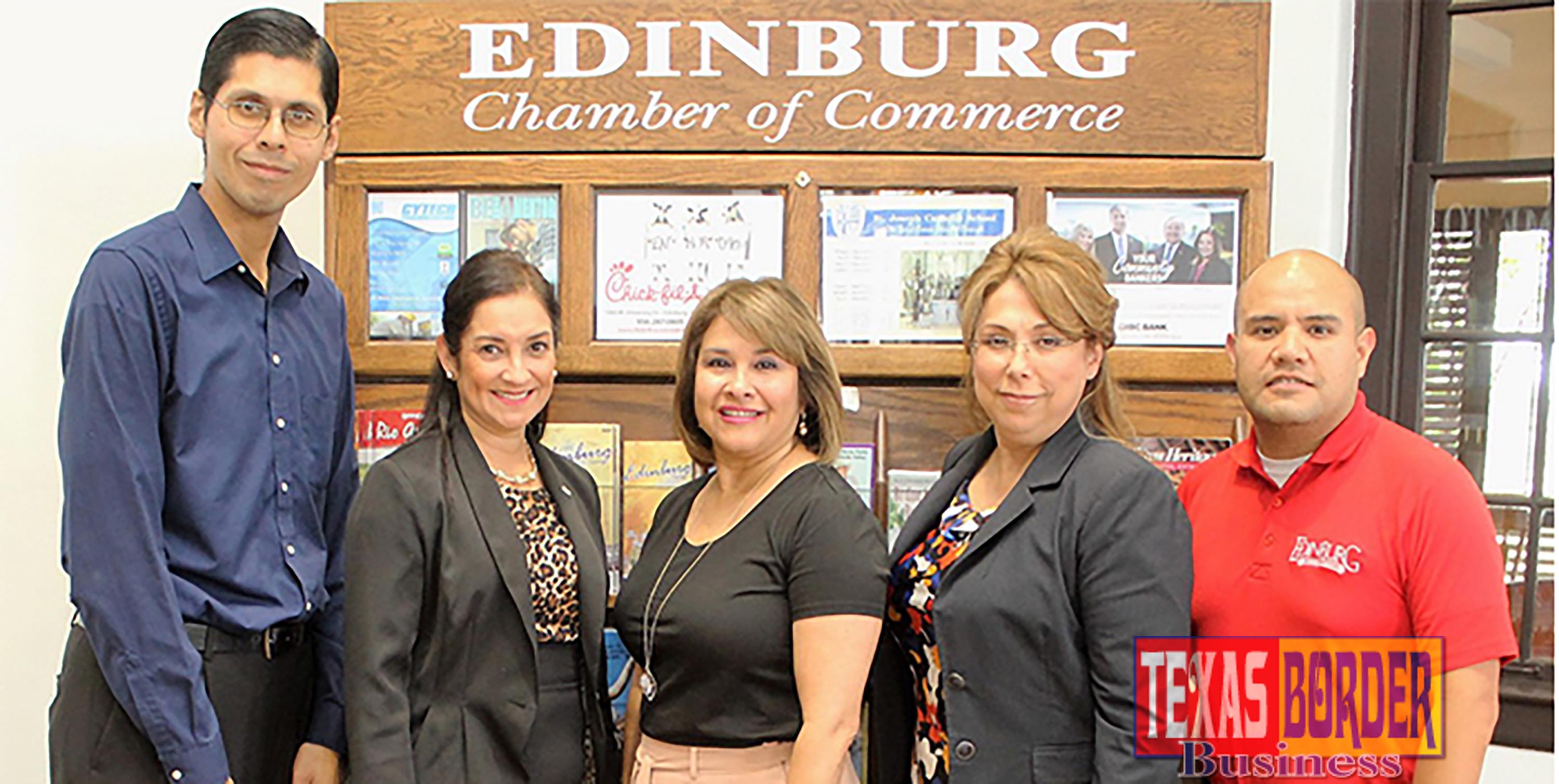 Pictured promoting the Power Punch @ Lunch is Martin Rivas (Director of Membership- Edinburg Chamber of Commerce), Diana ValVerde (Farmers Insurance- Recruiter), Norma Villarreal (Farmers Insurance- District 40 Manager), Mary Watson (Farmers Insurance- Agent) and Ronnie Larralde (Director of Marketing, Edinburg Chamber of Commerce). The Power Punch at Lunch is set for Wednesday, June 22, 2016, from 11:30am –1:00pm.