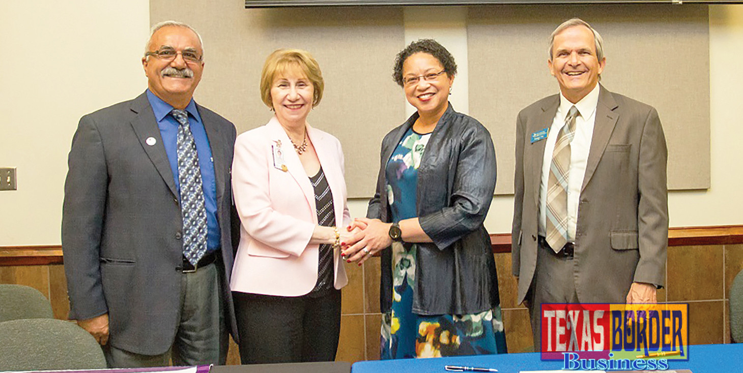Left to right, Dr. Ali Esmaeili, STC Dean of Math and Science and Bachelor’s Programs; Dr. Anahid Petrosian, STC interim Vice President for Academic Affairs; Dr. Heidi Anderson, TAMUK Provost and Vice President of Academic Affairs; and Dr. Stephen Nix, dean and professor at Frank H. Dotterweich College of Engineering at Texas A&M University-Kingsville. STC and Texas A&M- Kingsville have formalized a seamless transition for students seeking their four year degrees. Both institutions held a signing ceremony of a 2+2 articulation agreement for engineering, which includes the creation of new programs for environmental engineering, natural gas engineering and chemical engineering.