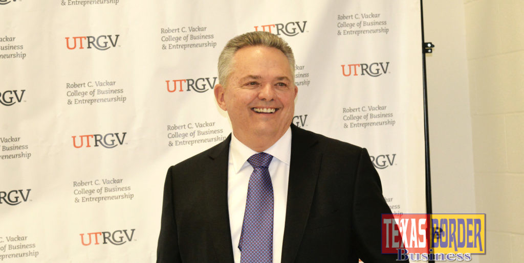 Robert C. Vackar, President and CEO of Bert Ogden Auto Group. Picture taken after the announcement on May 2016 that he was gifting the University of Texas Rio Grande Valley $ 15 million, this in addition to $2 million already given in January of the same year. Photo by Roberto Hugo Gonzalez
