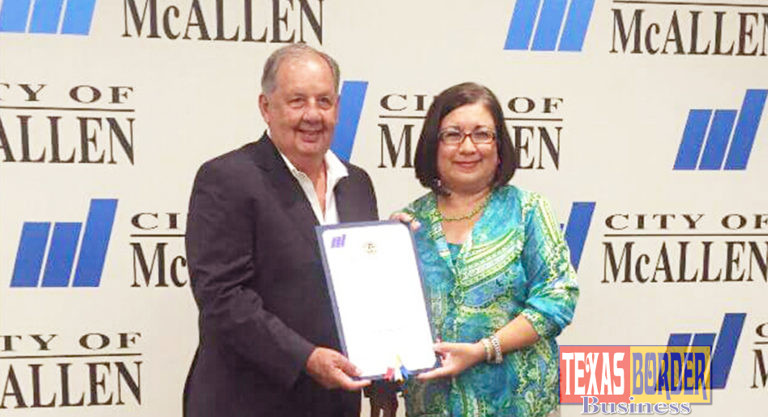 Elva Cerda dedicates volunteer award to Stephanie Contreras, Melissa Hinojosa Zamora & Jennifer Rodriguez