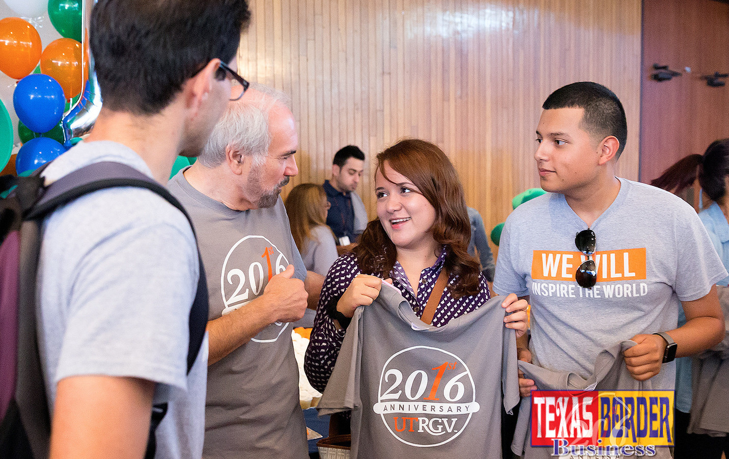 Featured: Second from left, Dr. Guy Bailey, President, The University of Texas Rio Grande Valley, meets with students at the Edinburg campus on Wednesday, August 31, 2016, as part of celebrations marking the first anniversary of UTRGV, which was the result of state legislation in 2013 that brought together the resources of UT Pan American in Edinburg, UT-Brownsville, and the UT Regional Academic Health Centers in Edinburg and Harlingen. The Edinburg Mayor and Edinburg City Council, along with the Edinburg Economic Development Corporation, helped lobby the Texas Legislature and the UT System Board of Regents for the creation of UTRGV, which also includes a School of Medicine with a major campus in Edinburg. Photograph By PAUL CHOUY