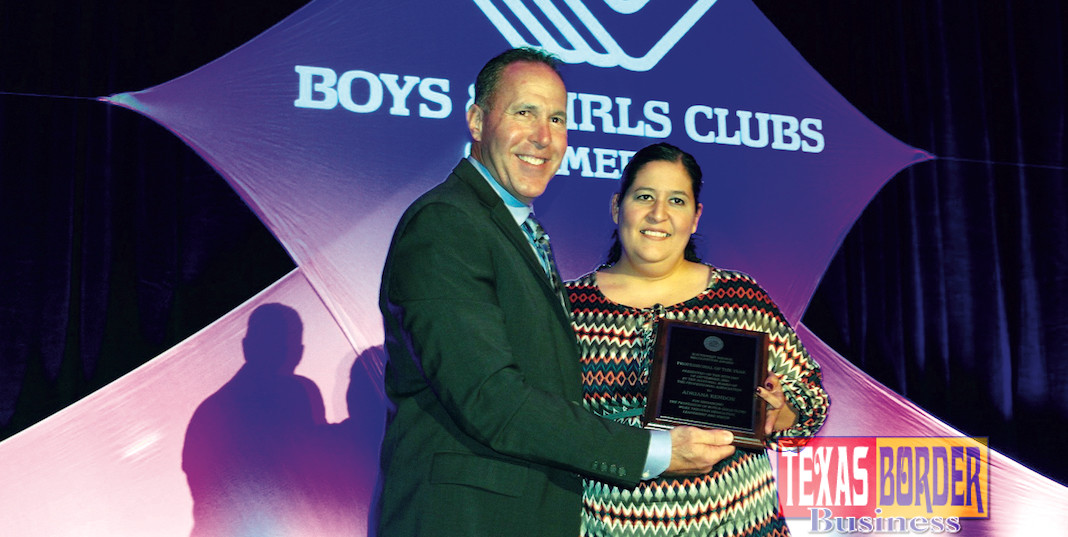 Boys & Girls Clubs of Edinburg RGV is proud to announce that Adriana Rendon, VP of Operations was named Boys & Girls Clubs of America’s Professional of the Year for the Southwest region which covers Montana, Texas, New Mexico, Oklahoma, Colorado, Kansas, Arkansas, Arizona and Wyoming (L-R Steve Worm- 1st Vice President of The Professional Association and Adriana Rendon.)