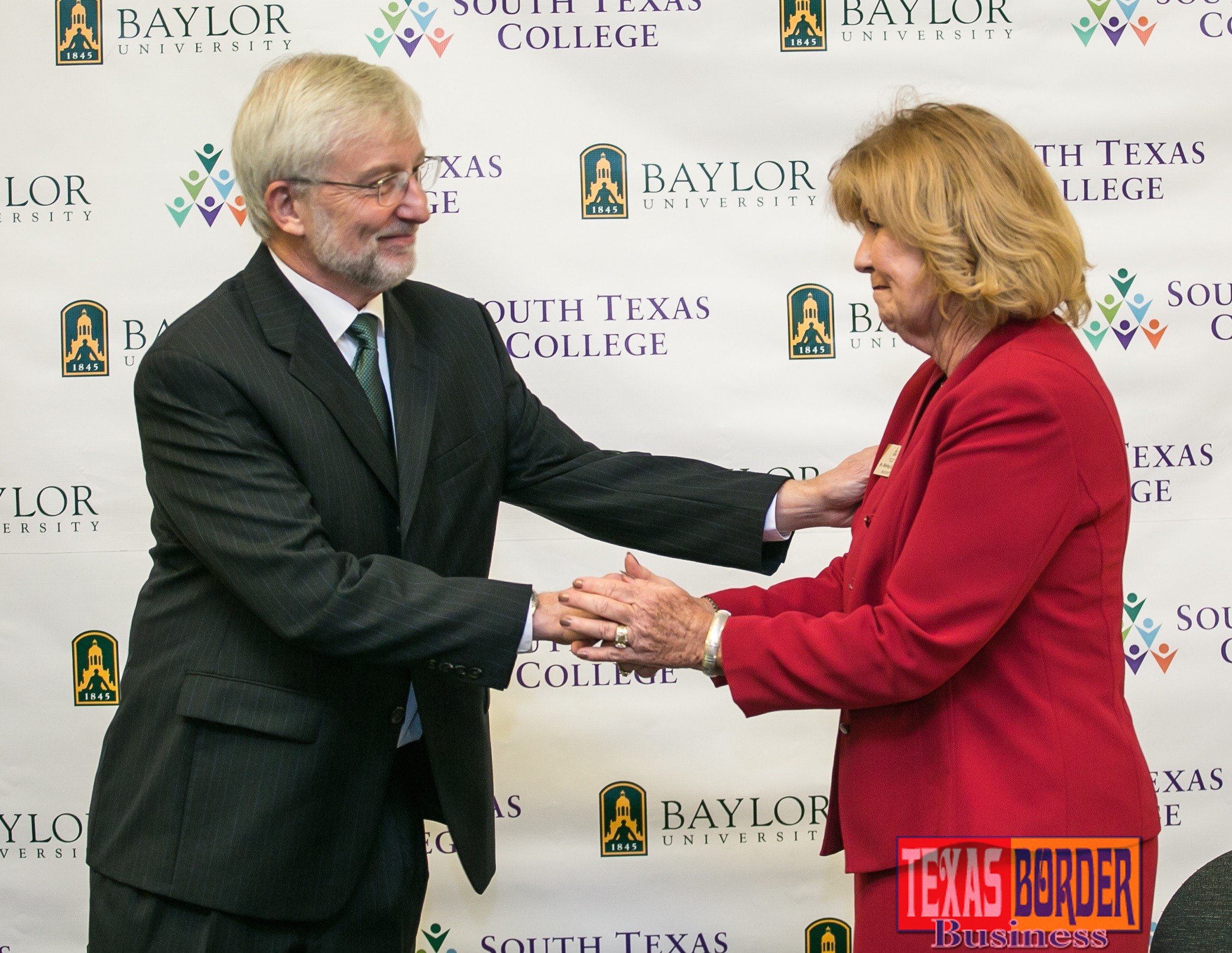 Baylor University Interim President David E. Garland, Ph.D., and South Texas College President Shirley A. Reed, Ed.D.