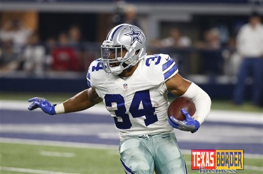 Dallas Cowboys running back Darius Jackson (34) runs the ball in the second half of an NFL preseason football game against the Miami Dolphins on Friday, Aug. 19, 2016, in Arlington, Texas. (AP Photo/Ron Jenkins)