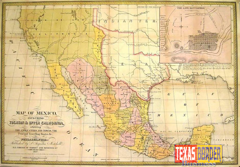 1847 Map of Mexico-Including Yucatan and Upper California