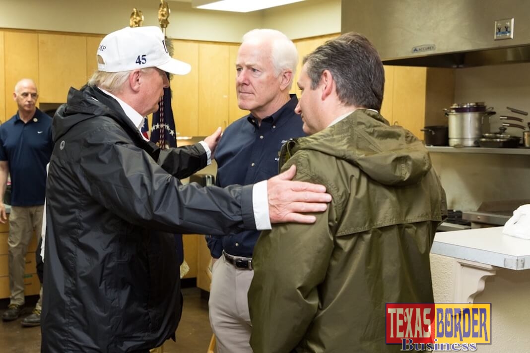 President Donald J. Trump, Senator John Cornyn, and Senator Ted Cruz | August 29, 2017 (Official White House Photo by Shealah Craighead)