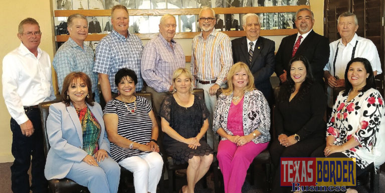 Edinburg Chamber of Commerce Former Presidents and Chairman of the Board celebrate their reunion. Pictured are (sitting): Cris M. Torres, Greater State Bank; Edna Pena, Gotta Love It; Letty Gonzalez, President Edinburg Chamber of Commerce; Elva Jackson Garza, Edwards Abstract and Title Co.; Dina Araguz, International Bank of Commerce and Cynthia Garcia Robles, Gold Financial Services. (Standing) Marty Martin, Rio Valley Realty; Mark Magee, Plains Capital Bank; Mitch Roberts (Formerly Roberts Chevrolet); Bob Gaston (formerly Bob Gaston Real Estate); Byron Jay Lewis, Edwards Abstract and Title Co.; Aaron Pena, Sr., Law Firm of Aaron Pena, Sr.; Johnny Rodriguez, Bert Ogden Dealership Group and Joe H. Ramon, formerly Joe H. Ramon Realty. Not pictured is Dr. Larry N, Balli, D.D.S.