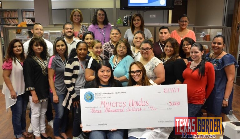 Seated left to right (first row): Perla Reyes, Community Education Coordinator, and Laura Hinojosa, District Clerk 2nd row: Viola Riojas, Blanca Tijerina, Claudia Garcia, Virginia Granados, April Liscano, Maria Alonzo, Monica Valdez, Andria Garcia, Jannel Garza 3rd row: Robert Maldonado, Marcos Lopez, Zayra Narvaez, Iris Ramirez, Diana Reyna, Jonathan Coronado, Melinda Sotuyo, Yanira Cantu 3rd row: Alessandra Galvan, Rosa Avalos, Alexis Bonilla, Laura Coronado