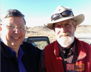 Noe Torres (left) with Catfish Callaway, Cast Member of "Strange Attractions," On Location at Terlingua