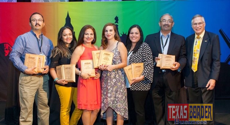 Pictured above, L-R: Parks and Recreation Director Mike Hernandez, Aida Moreno, Roxanne Lerma , Laura Garcia, Carina Jimenez,  Assistant City Manager Joe Vera, IFEA President & CEO, Steven Wood Schmader.