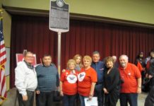 The Starr County Industrial Foundation together with former members of the United Farm Workers Movement and members of La Union del Pueblo Entero (LUPE) held an unveiling ceremony for a historical marker commemorating the birthplace of the 1966 Farm Workers Movement at the South Texas College (STC) Starr County Campus. In attendance were STC Board of Trustee members Dr. Alejo Salinas, Rose Benavidez and Graciela Farias.