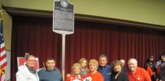 The Starr County Industrial Foundation together with former members of the United Farm Workers Movement and members of La Union del Pueblo Entero (LUPE) held an unveiling ceremony for a historical marker commemorating the birthplace of the 1966 Farm Workers Movement at the South Texas College (STC) Starr County Campus. In attendance were STC Board of Trustee members Dr. Alejo Salinas, Rose Benavidez and Graciela Farias.