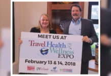 R-L: Bob Boggus of Boggus Ford, shown with McAllen Chamber of Commerce's Nancy Millar, is sponsoring the McAllen Chamber of Commerce's Travel, Health & Wellness Fair.