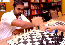 UTRGV’s Yannick Kambrath, FIDE Master, makes a move during a chess competition. (UTRGV Archive Photo by Veronica Gaona)