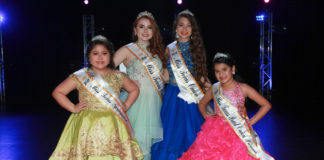 The 2018 Miss Texas Onion Fest Court – (L-R) Miss Texas Springsweet Ava Azoca, Miss Texas Onion Fest Olivia Canales, Miss Onion Blossom Denai Alanis and Miss Pearl Onion Princess Jaymie Aguirre.  All four young ladies will be present at the 29th Annual Texas Onion Fest in Weslaco on Saturday, March 24.