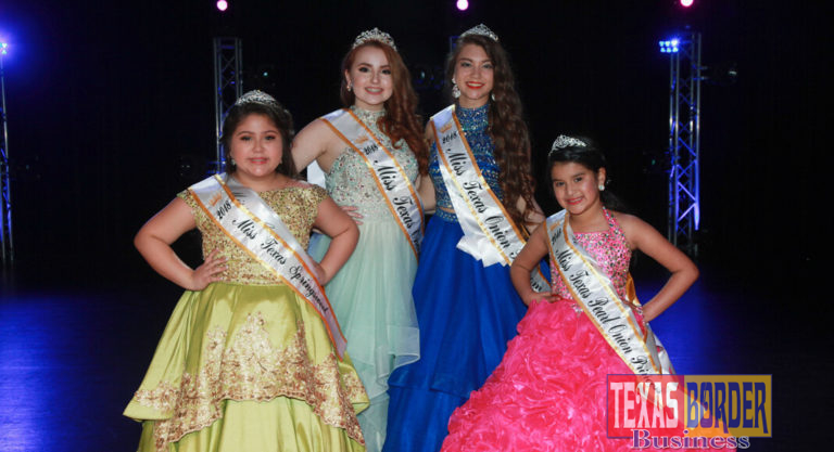 The 2018 Miss Texas Onion Fest Court – (L-R) Miss Texas Springsweet Ava Azoca, Miss Texas Onion Fest Olivia Canales, Miss Onion Blossom Denai Alanis and Miss Pearl Onion Princess Jaymie Aguirre.  All four young ladies will be present at the 29th Annual Texas Onion Fest in Weslaco on Saturday, March 24.