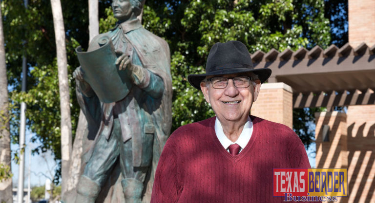 As Dr. Lino Garcia Jr., Ph.D., approaches his 84th birthday in January, the UTRGV Professor Emeritus of Spanish Literature says change is what keeps him motivated. Garcia has ridden waves of major change in the Rio Grande Valley’s higher education offerings, going back to his college days in the 1960s at Pan American College, to UTRGV and its sprawling distributed-campus university that serves some 28,000 students throughout the Valley and beyond. He started working at Pan American College in 1967 as a Spanish instructor. Fifty years later, he is still teaching with the same enthusiasm for his students and their success. (UTRGV Photo by Paul Chouy)