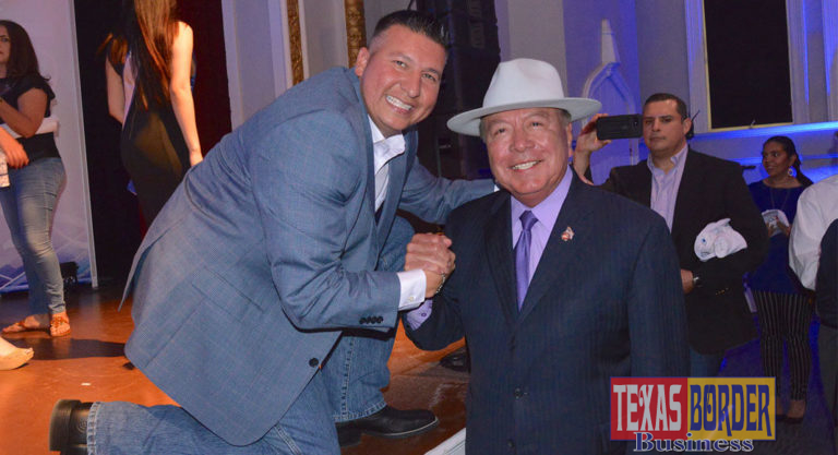 Featured: Edinburg Mayor Richard Molina, left, welcomes Sen. Juan “Chuy” Hinojosa, D-McAllen, on Thursday, April 19, 2018, following the mayor’s State of the City Address, which took place in the Edinburg Municipal Auditorium, located at 415 W. McIntyre Street. Photograph By Roberto González
