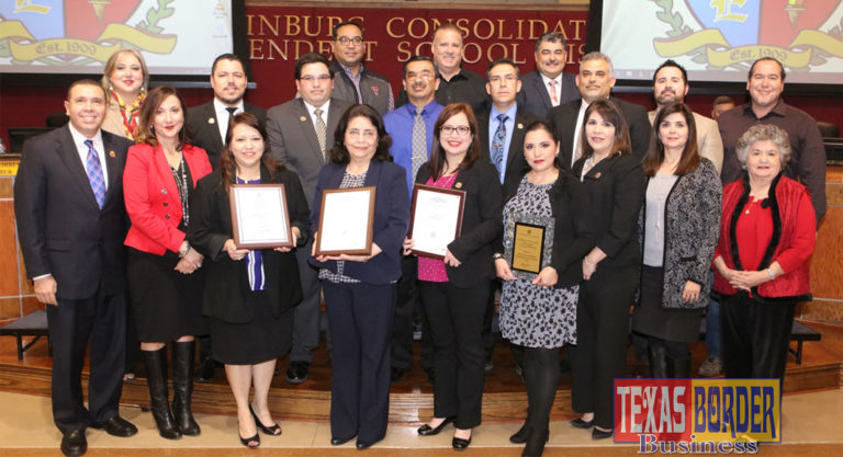 Edinburg CISD Board of Trustees recognize the Finance Department during a Feb. 13 board meeting.