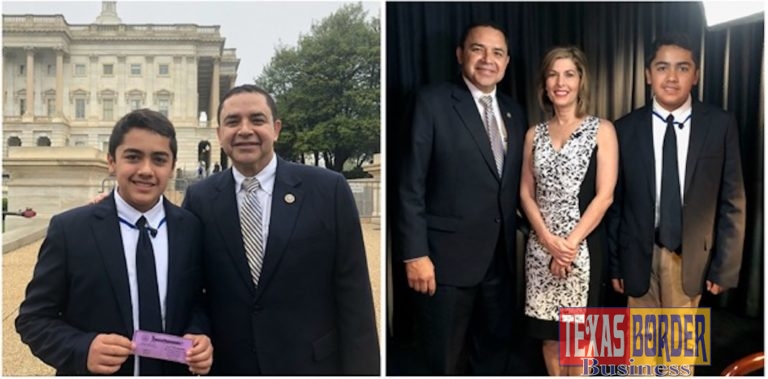 Congressman Henry Cuellar (TX-28) hosts Oscar Solis Jr. from Mary Help of Christians School in Washington on Wednesday. Left photo (from left to right): Congressman Henry Cuellar, Juan Diego Guerrero. Right photo (from left to right): Congressman Henry Cuellar, Sharyl Attkisson, Juan Diego Guerrero