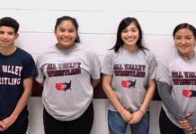 Pictured (from left) : Victor Sanchez, PSJA ECHS; Jessica Villanueva, Austin MS; Nayeli Hernandez, PSJA ECHS;  and Nancy Saldana, PSJA ECHS.