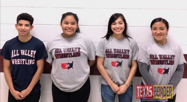 Pictured (from left) : Victor Sanchez, PSJA ECHS; Jessica Villanueva, Austin MS; Nayeli Hernandez, PSJA ECHS;  and Nancy Saldana, PSJA ECHS.