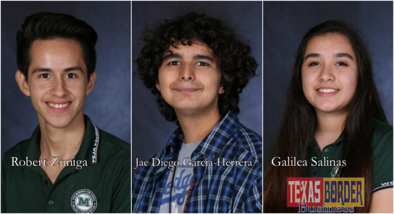 PSJA Memorial ECHS violin player Robert Zuniga, PSJA Memorial ECHS junior Jae Diego Garcia-Herrera and PSJA Memorial ECHS sophomore Galilea Salinas was named a 2018 TMEA Scholar.