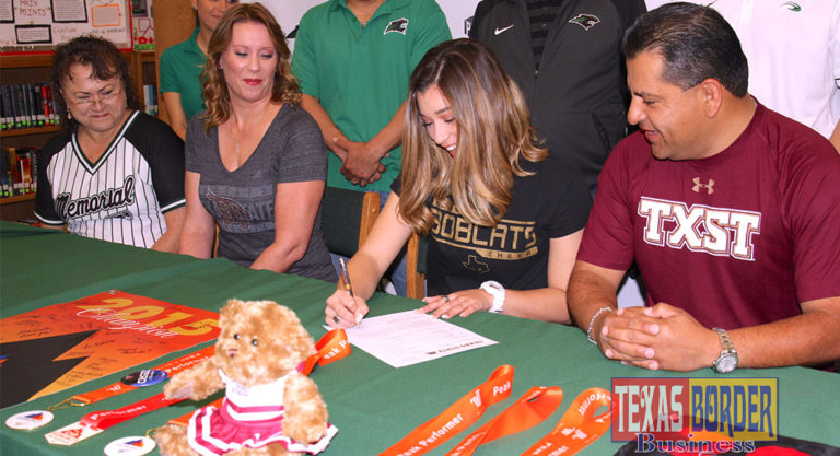 PSJA Memorial Cheerleader signs with Texas State University