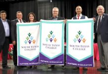 STC Trustees recently presented college flags to Sharyland ISD for display at the district’s three high schools. STC is proud  of its partnerships with school districts across the Valley to promote a college-going culture among all students.