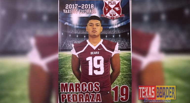PSJA ECHS Senior Marcos Pedraza Jr. was selected for the highly competitive 2018 Blue-Grey Football Super Regional Combine Circuit held at the AT&T Stadium in Arlington from June 2-3, 2018.