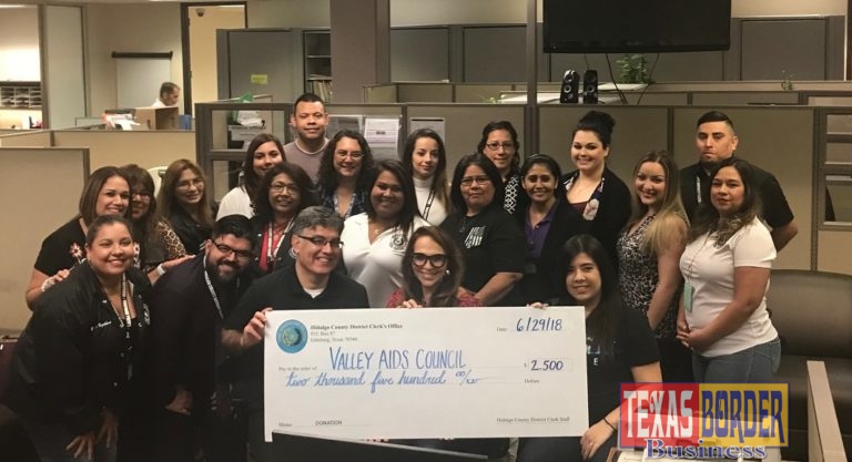 District Clerk Staff Presents $2,500 Donation To Valley Aids Council