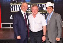 Pictured from L-R: Robert Vackar, Bert Ogden Auto Group; Alonzo Cantu, Chairman of the Board Lone Star National Bank and the newest addition to the Valley, Marc Solis, Chief Executive Officer of the entertainment facilities division. Photo by Roberto Hugo Gonzalez