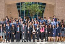 The UTRGV School of Medicine's third cohort class photo on Monday, July 9, 2018 at the Medical Education Building in Edinburg, Texas. UTRGV Photo by Paul Chouy