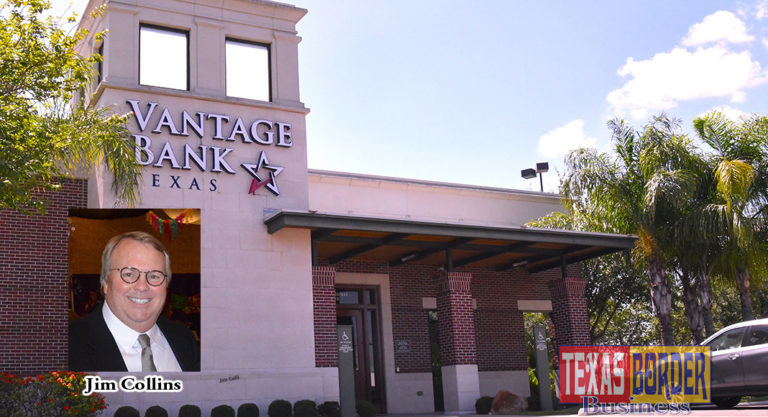 “The meaning of intent to merge, both Vantage Bank Texas and Inter National Bank are committed to continuing roles as actively engaged community partners and corporate citizens. As part of that commitment, their support of local nonprofits and civic organizations will continue. They emphasized that they will continue to make decisions locally and to exhibit a strong regional presence,” Jim Collins, trustee of the Collins Family Trusts. Pictured above is the Vantage Bank Texas located south 10th and Jackson in McAllen.