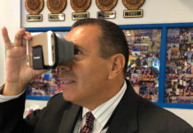 Edinburg CISD Innovate Conference Attracts over 1,500 Educators Edinburg CISD Superintendent Dr. René Gutiérrez uses a virtual reality viewer during the 7th Annual Innovate Conference at Vela High School in Edinburg.