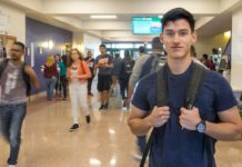 Students head to classes on the first day of class at STC, Aug. 27, 2018. South Texas College began the semester with a surge in student enrollment as current numbers have surpassed 32,000.