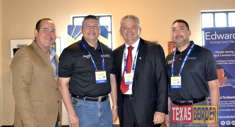 Pictured from L-R: Mike Farias, EEDC Vice-President; Mayor Richard Molina, Edinburg Mayor and EEDC Director; Robert C. Vackar, Bert Ogden Auto Group and EEDC Board President.